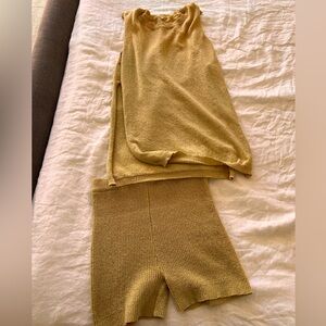 SHEIN Mustard Yellow Knit Set